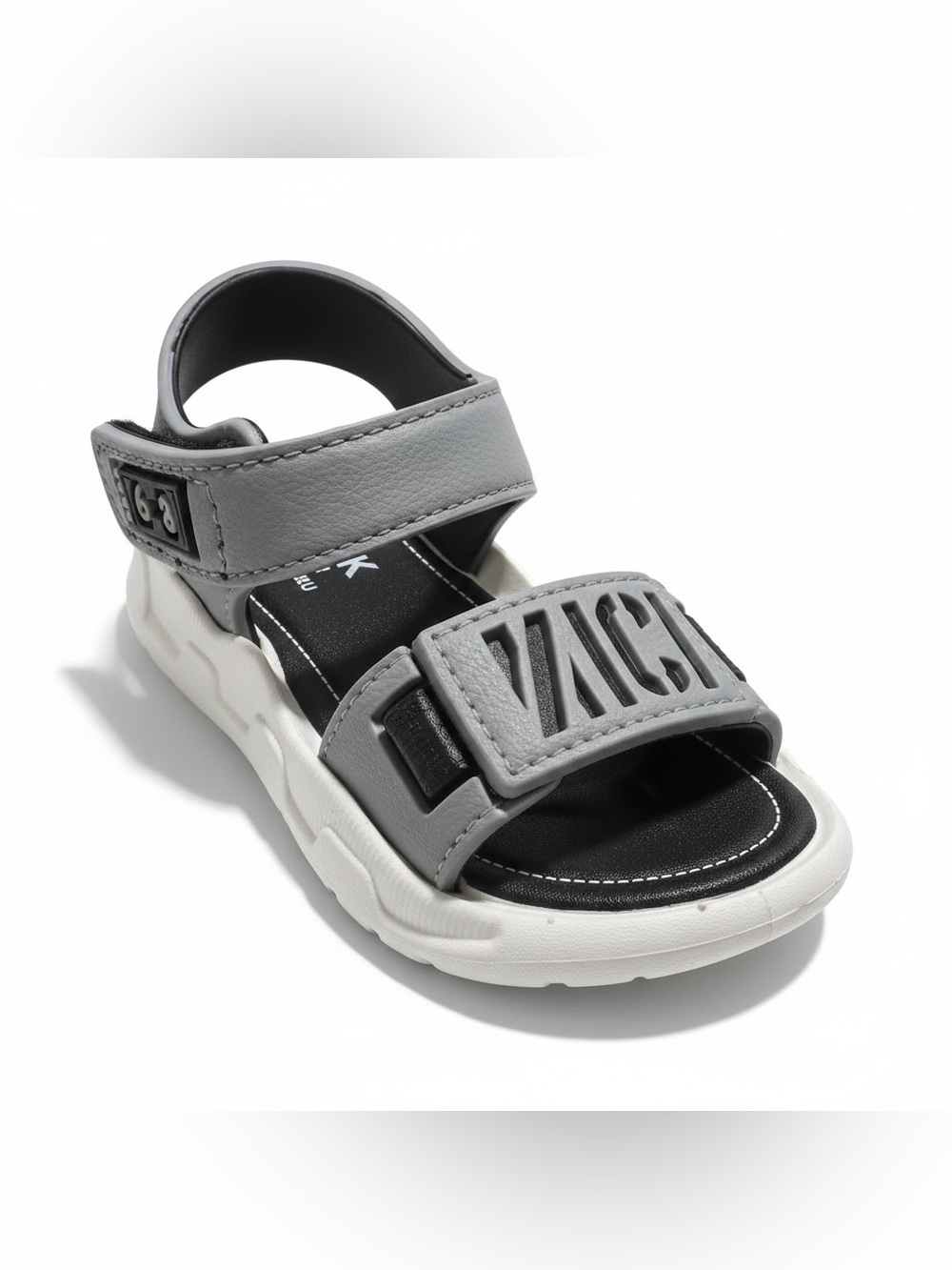 Kids Grey Sport Sandals with Adjustable Straps